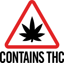 Maine universal symbol for cannabis products — Contains THC